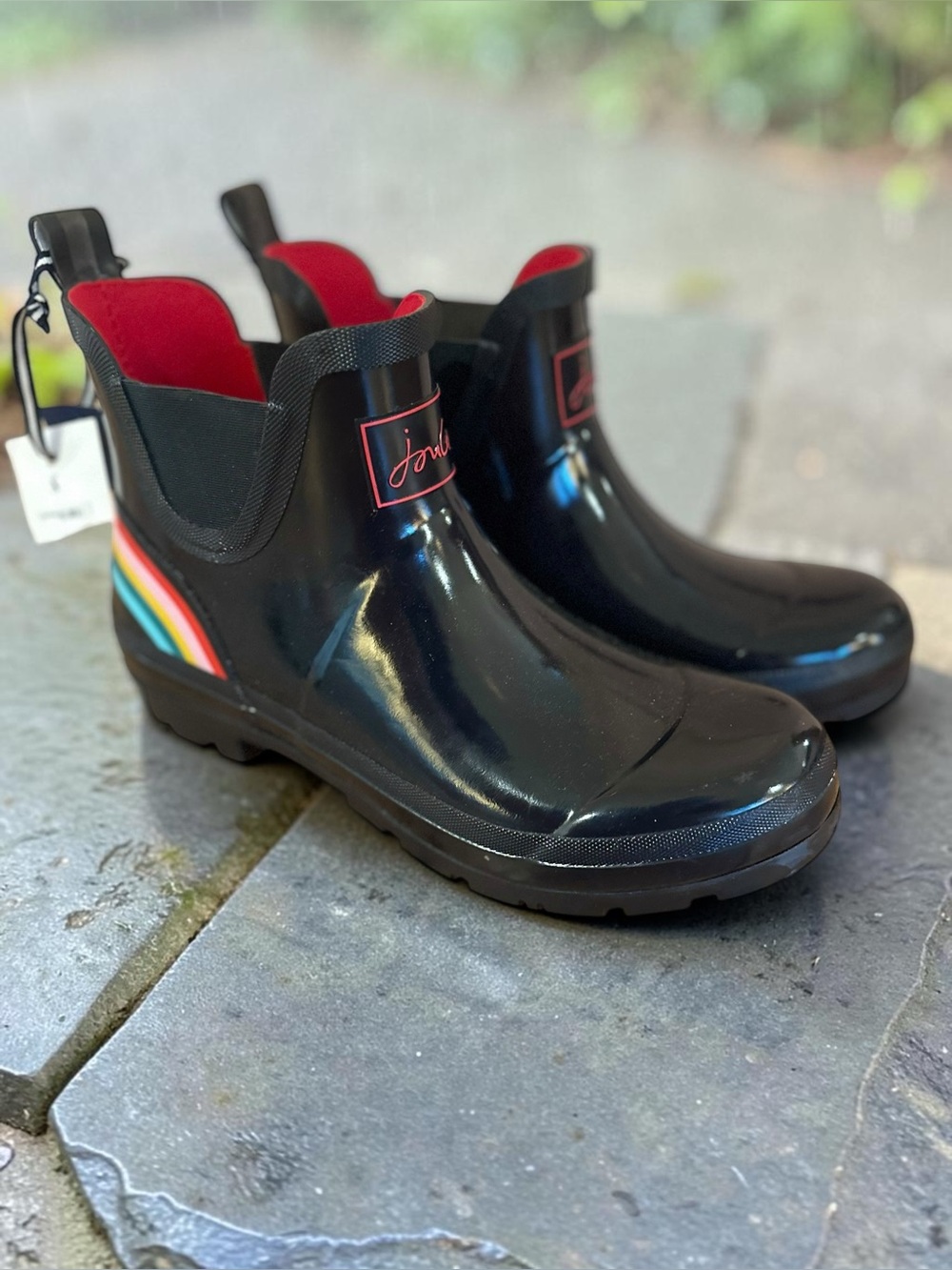 NWT Joules Wellibob rainbow short rain boots